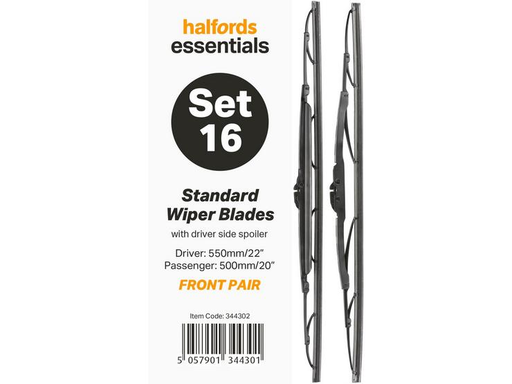 Halfords Essentials Wiper Blade Set 16