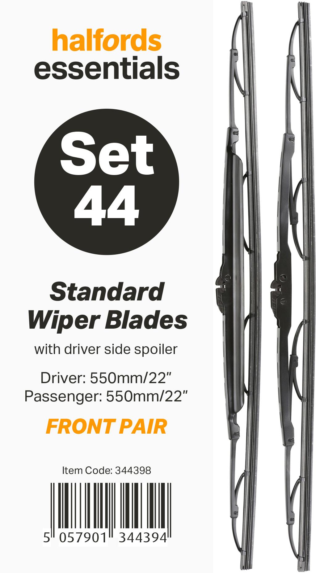 Halfords Essentials Wiper Blade Set 44