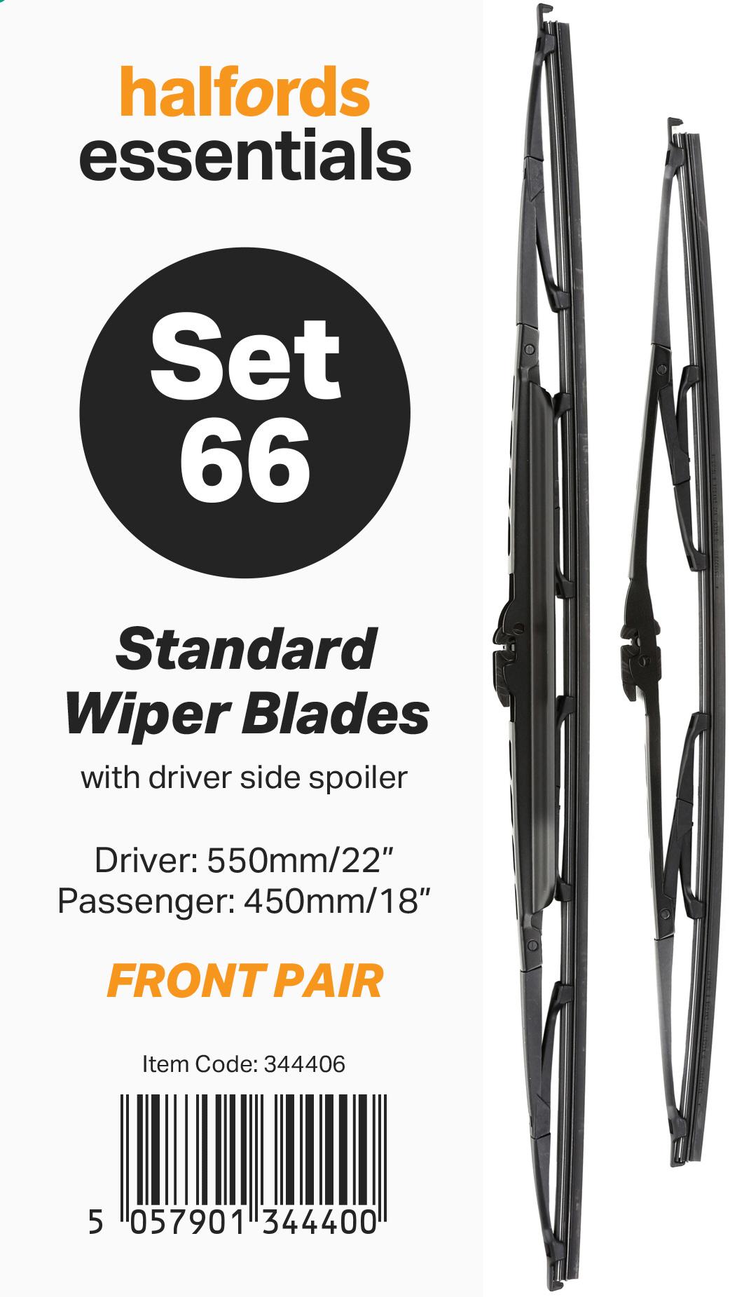 Halfords Essentials Wiper Blade Set 66