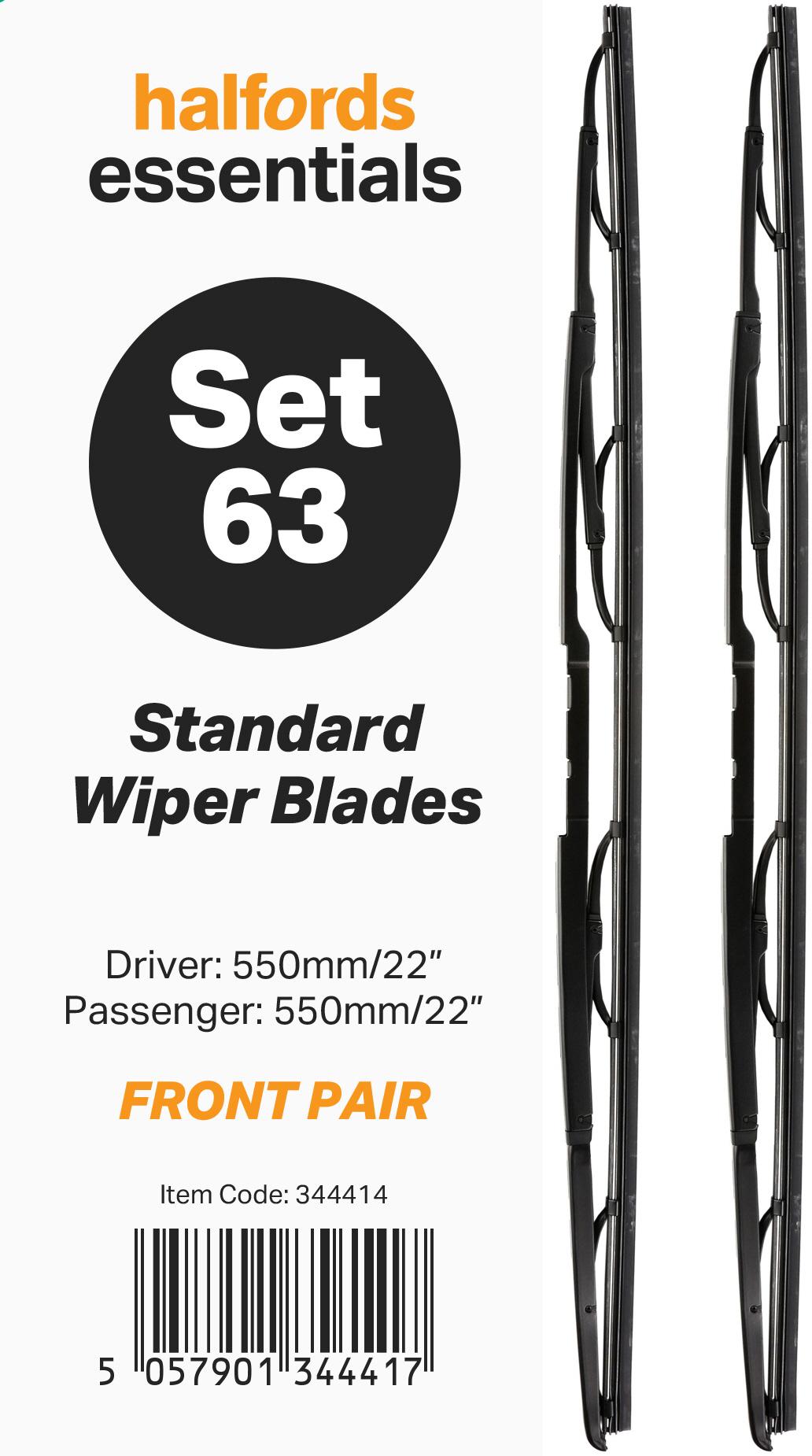 Halfords Essentials Wiper Blades Set 63