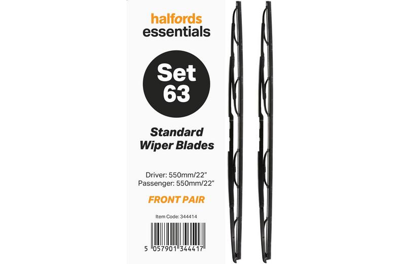 Halfords Essentials Wiper Blades Set 63 Halfords Essentials Wiper Blades Set 63