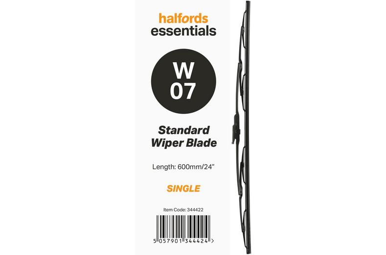 Halfords Essentials Single Wiper Blade W07 - 24" Halfords Essentials Single Wiper Blade W07 - 24"
