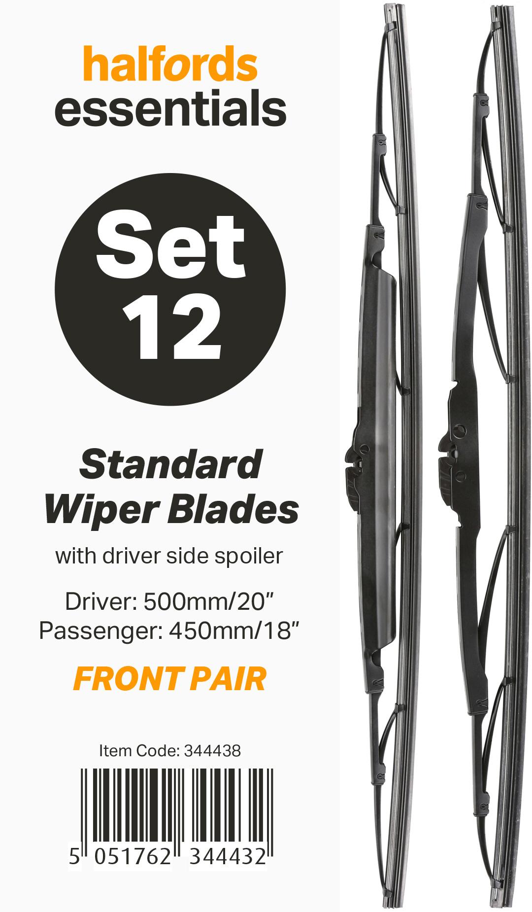 Halfords Essentials Wiper Blade Set 12