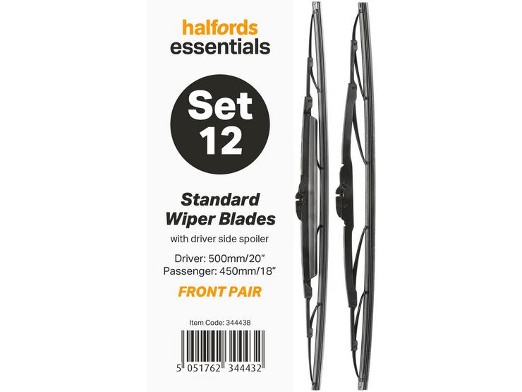 Halfords Essentials Wiper Blade Set 12