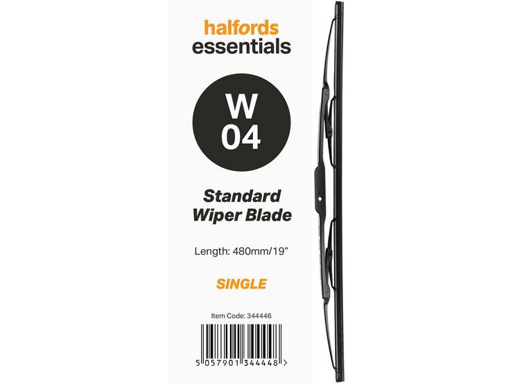 Halfords Essentials Single Wiper Blade W04 - 19"