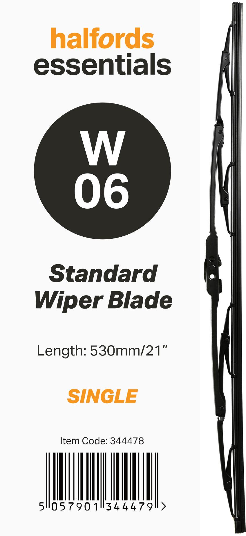 Halfords Essentials Single Wiper Blade W06 - 21 Inch