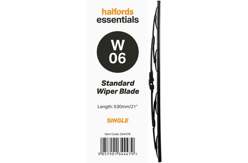 Halfords Essentials Single Wiper Blade W06 - 21" Halfords Essentials Single Wiper Blade W06 - 21"
