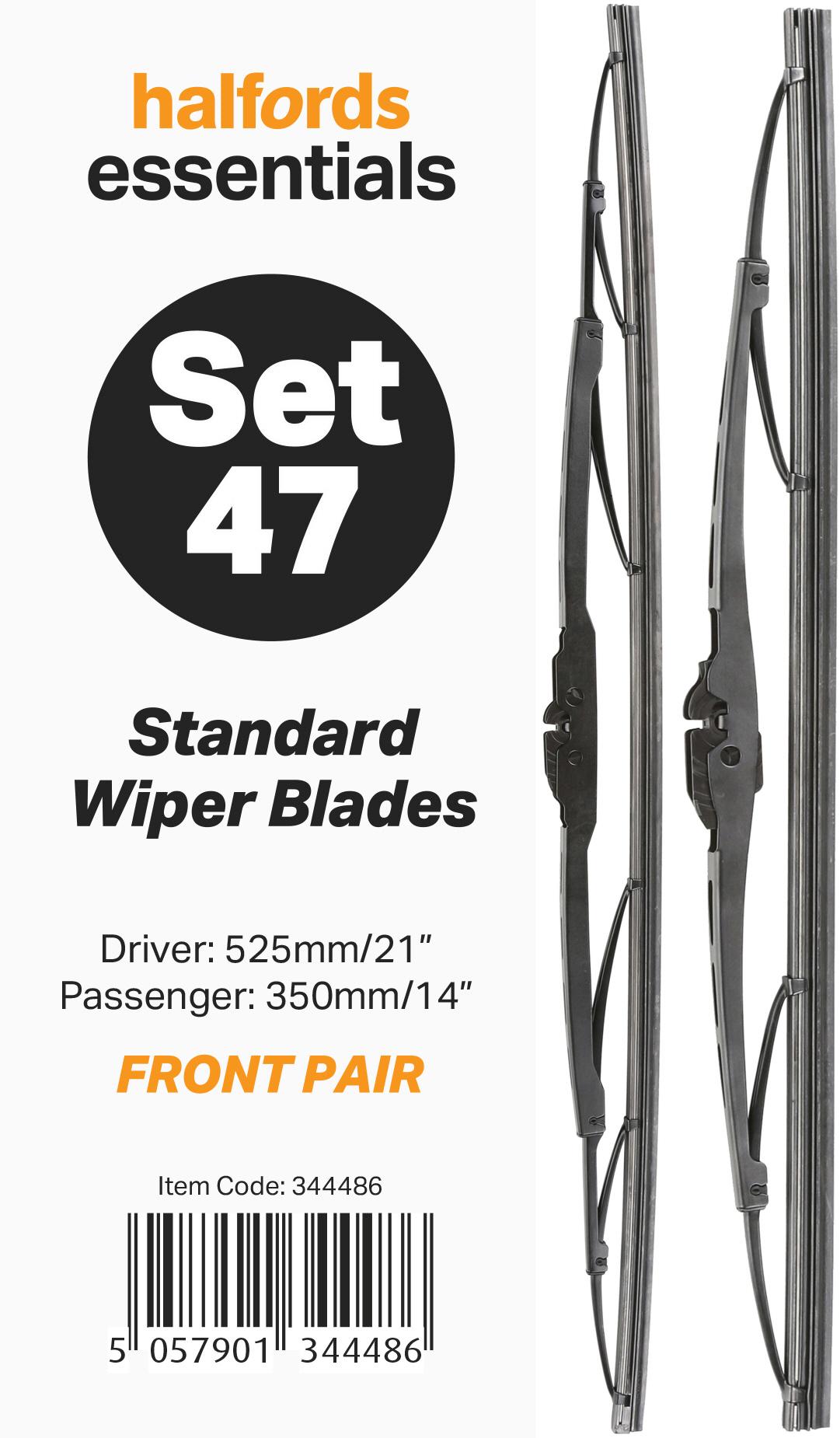 Halfords Essentials Wiper Blade Set 47