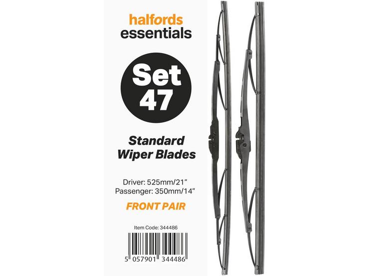 Halfords Essentials Wiper Blade Set 47