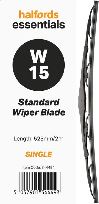 Halfords Essentials Single Wiper Blade W15 - 21"