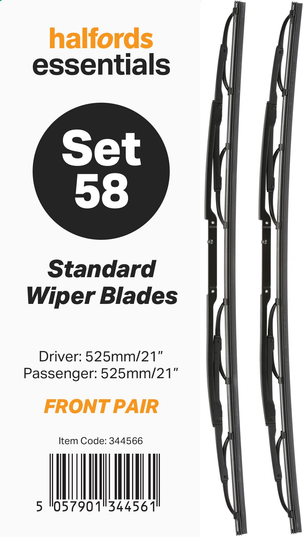 Halfords Essentials Wiper Blade Set 58 for only £25.00