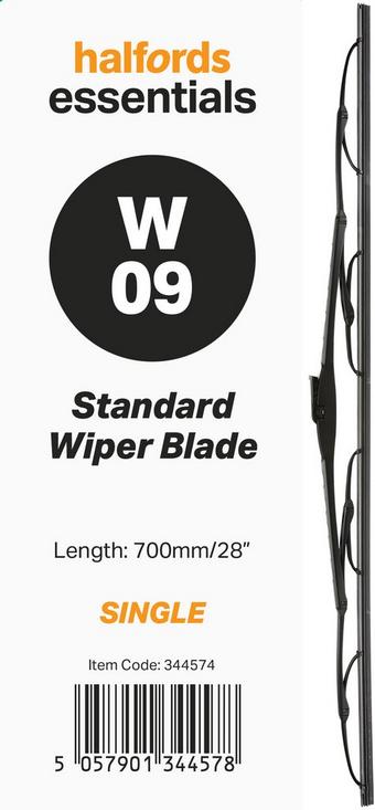 Halfords Essentials Single Wiper Blade W09 - 28"