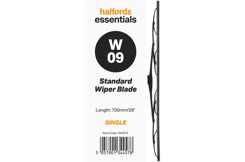 Halfords Essentials Single Wiper Blade W09 - 28" Halfords Essentials Single Wiper Blade W09 - 28"