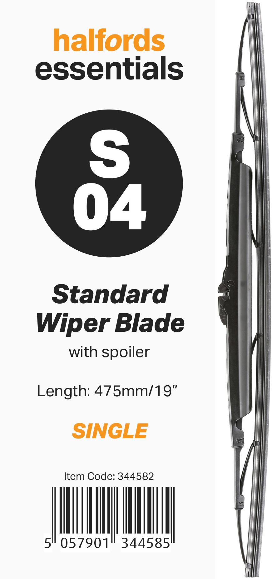 Halfords Essentials Spoiler Wiper Blade S04 - 19 Inch