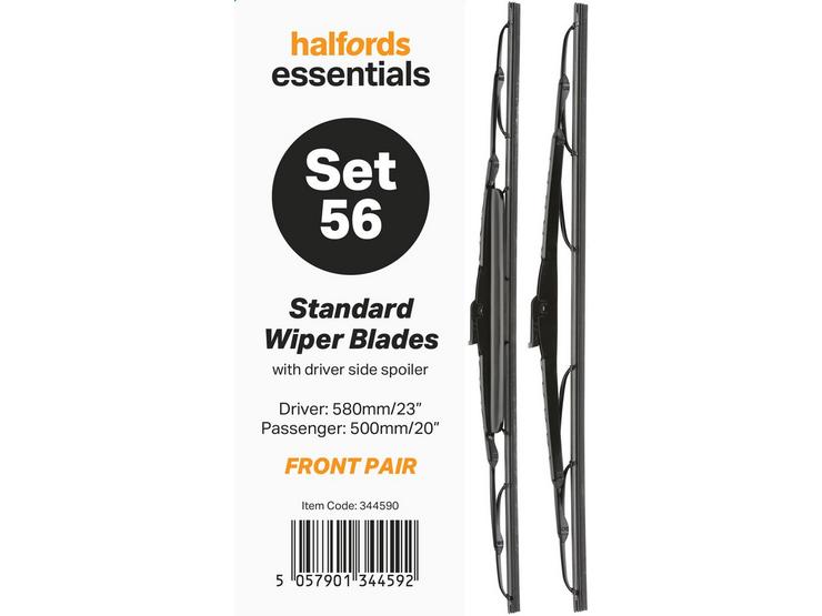 Halfords Essentials Wiper Blade Set 56