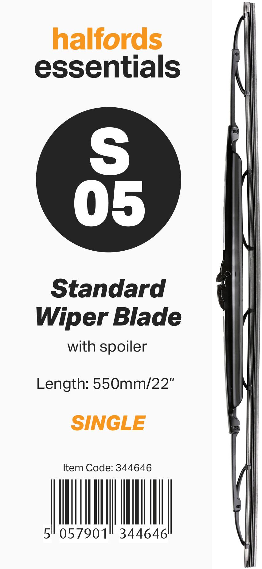 Halfords Essentials Spoiler Wiper Blade S05 - 22 Inch