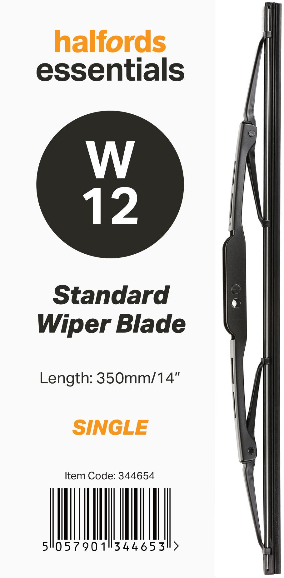 Halfords Essentials Single Wiper Blade W12 - 14 Inch