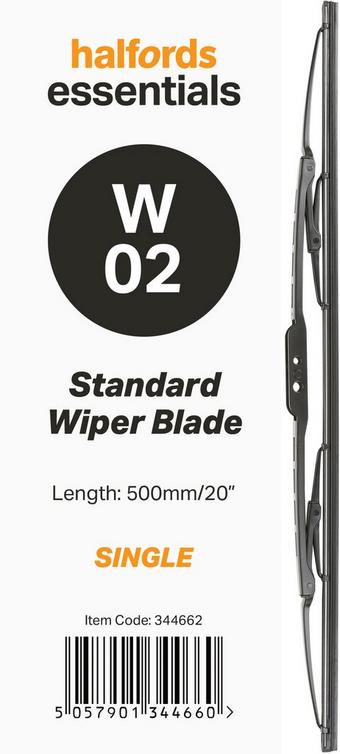 Halfords Essentials Single Wiper Blade W02 - 20"