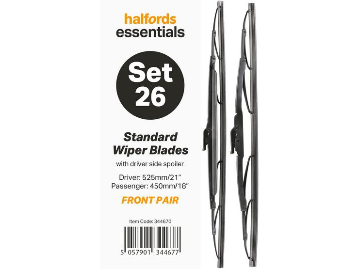 Halfords Essentials Wiper Blade Set 26