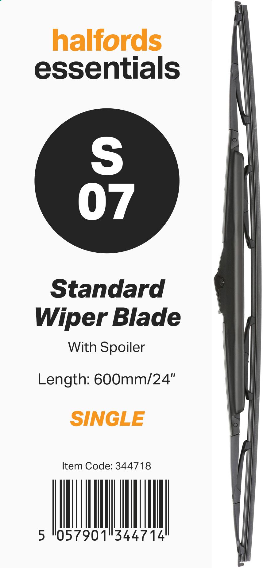 Halfords Essentials Spoiler Wiper Blade S07 - 24 Inch