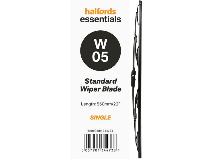 Halfords Essentials Single Wiper Blade W05 - 22"