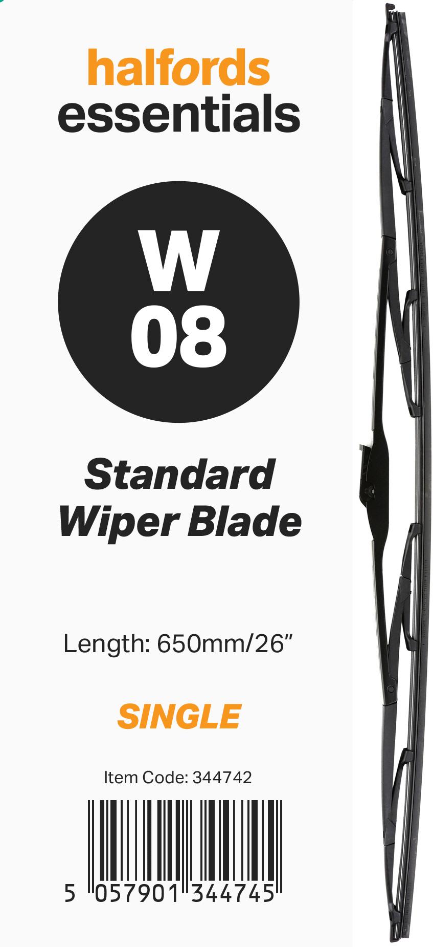 Halfords Essentials Single Wiper Blade W08 - 26"