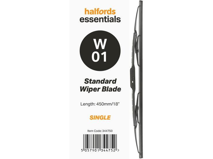 Halfords Essentials Single Wiper Blade W01 - 18"