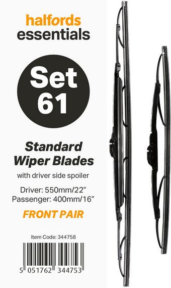 Halfords Essentials Wiper Blade Set 61