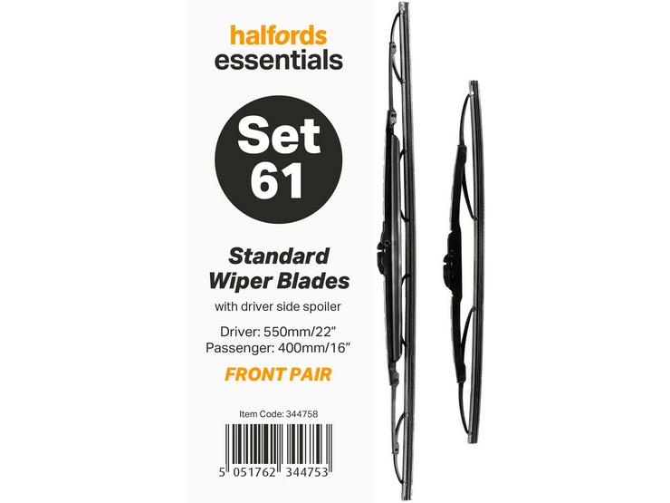 Halfords Essentials Wiper Blade Set 61