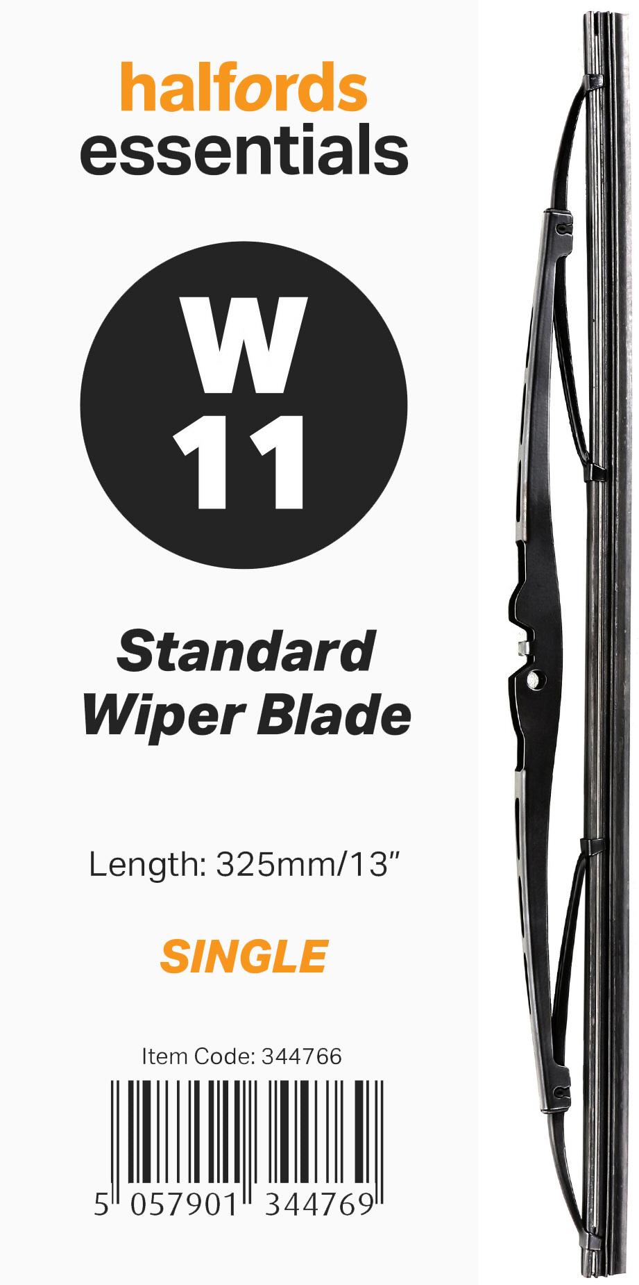 Halfords Essentials Single Wiper Blade W11 - 13 Inch