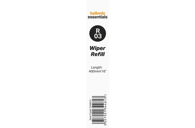 Halfords Essentials Wiper Blade Refill R03 - 16" Halfords Essentials Wiper Blade Refill R03 - 16"