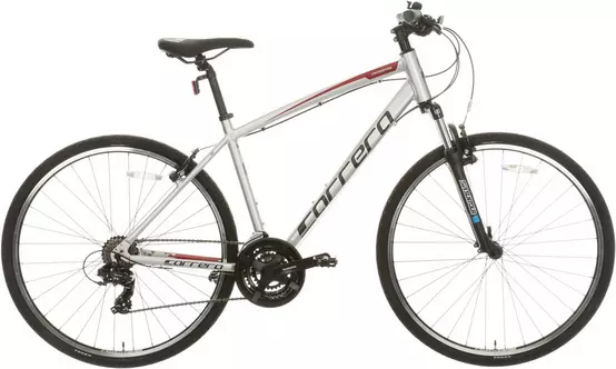 Carrera Crossfire 1 Mens Hybrid Bike Silver S M L Frames Halfords UK