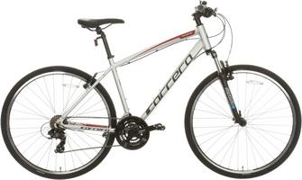 Halfords Carrera Crossfire 1 Mens Hybrid Bike - Silver, Small | Extra 8% off for BC Members