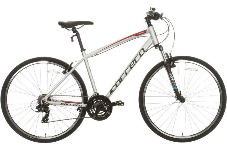Carrera Crossfire 1 Mens Hybrid Bike - Silver - S, M, L Frames Carrera Crossfire 1 Mens Hybrid Bike - Silver - S, M, L Frames