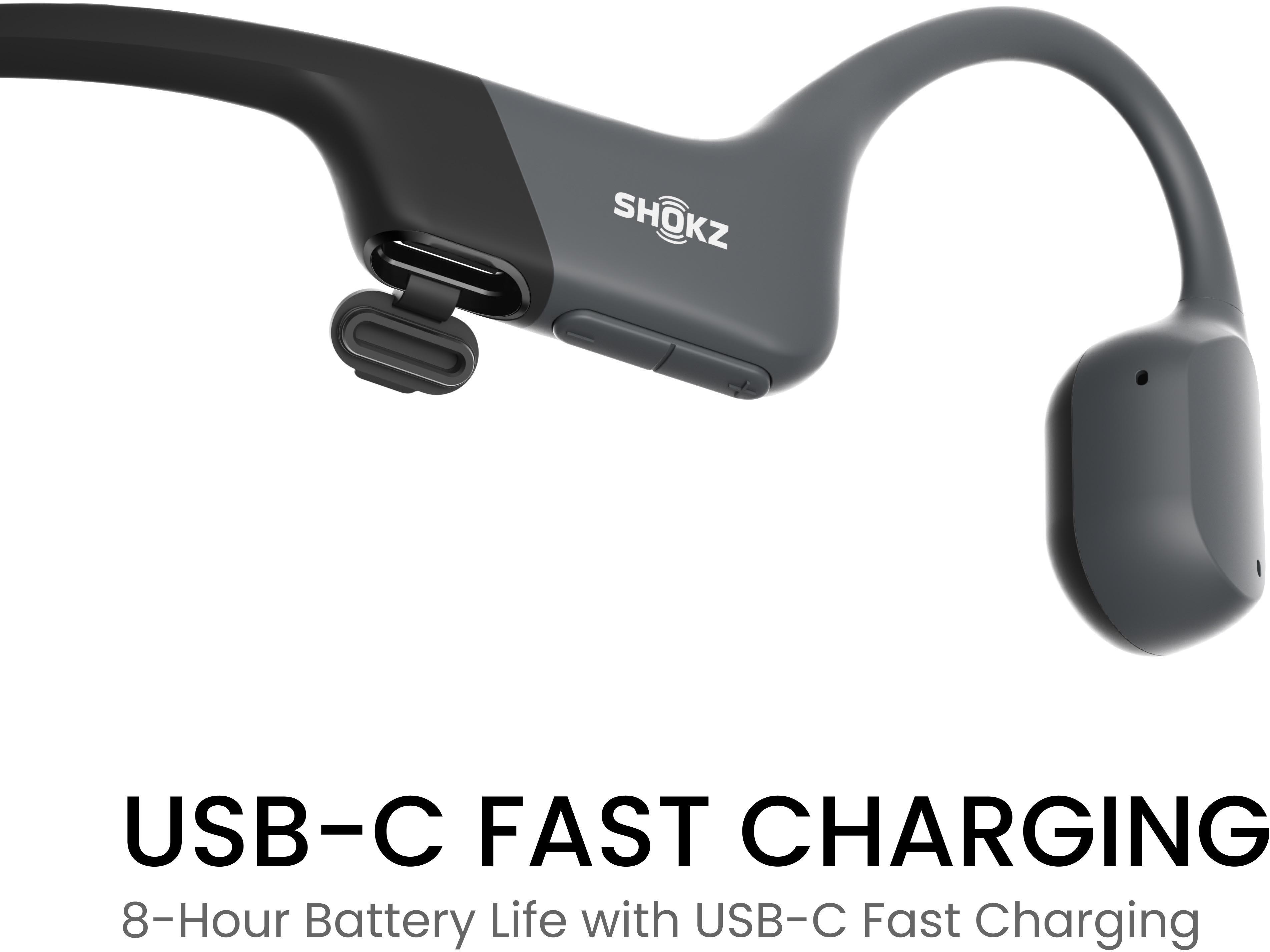 SHOKZ OpenRun open-ear sports headphones with USB-Type C connector