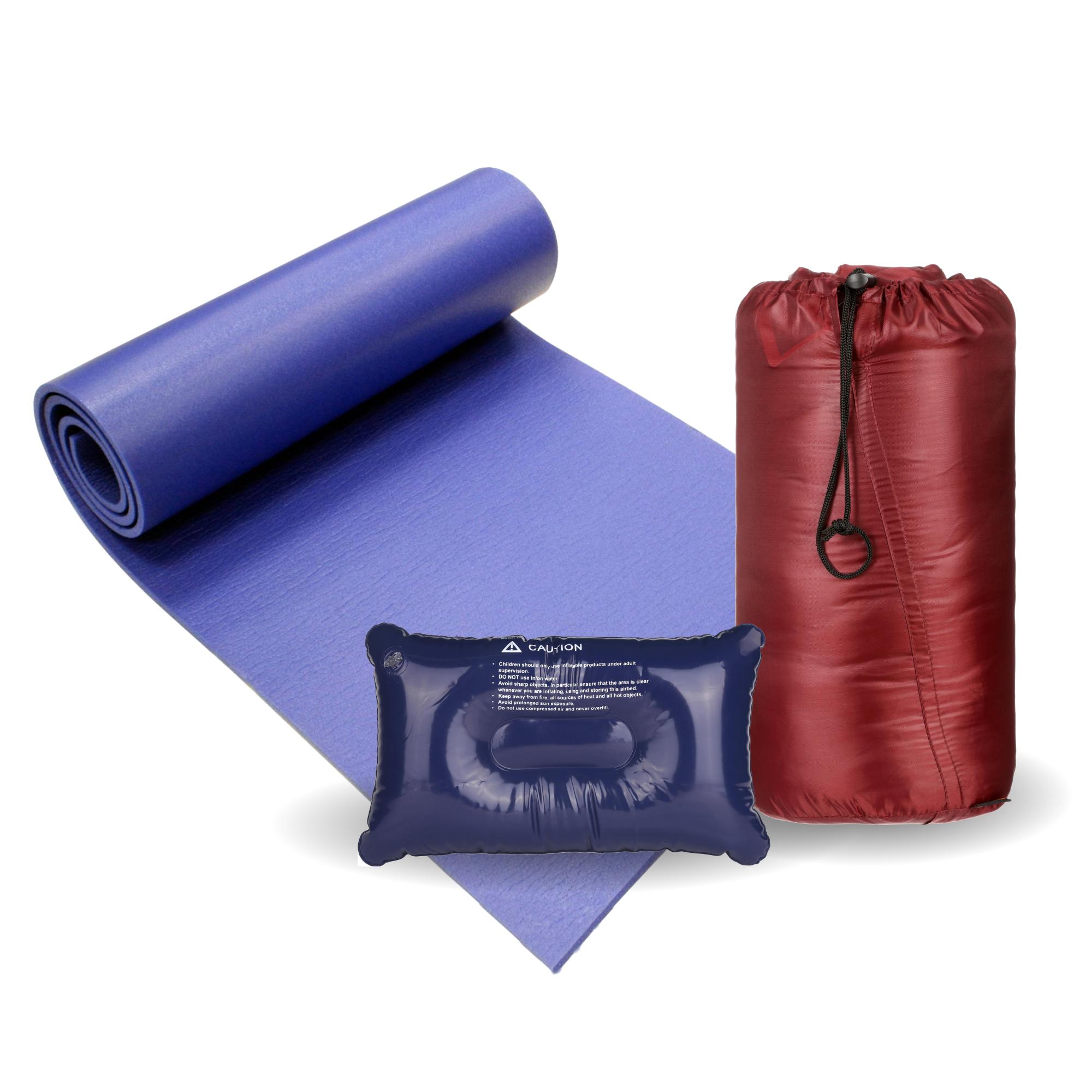 Halfords Sleeping Bag, Camping Mat & Pillow Bundle