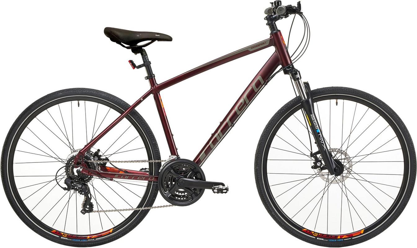 Halfords Carrera Crossfire 2 Mens Hybrid Bike - Red, Medium | Extra 8% off for BC Members
