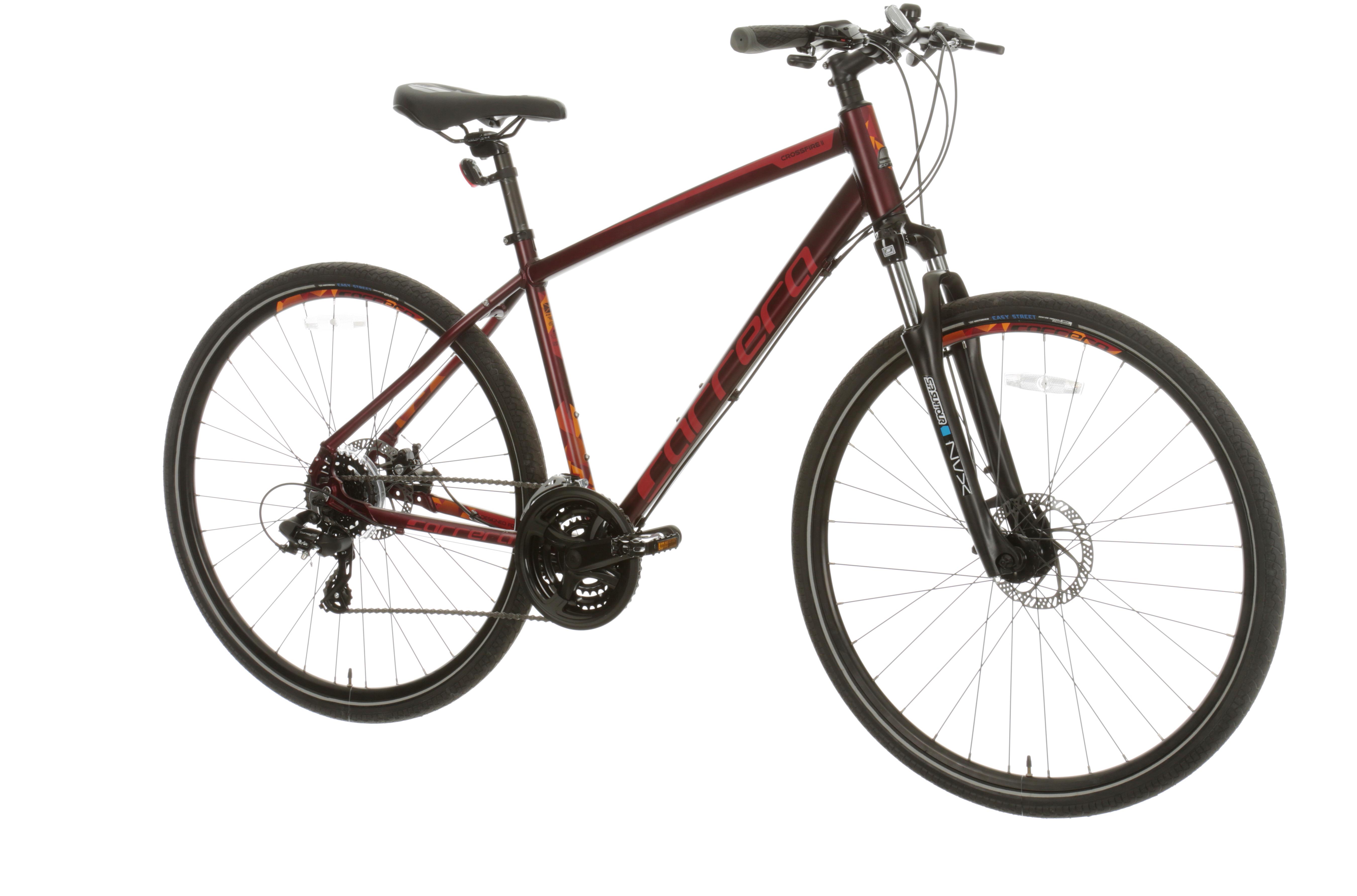 Carrera Crossfire 2 Mens Hybrid Bike - Red - S, M, L Frames