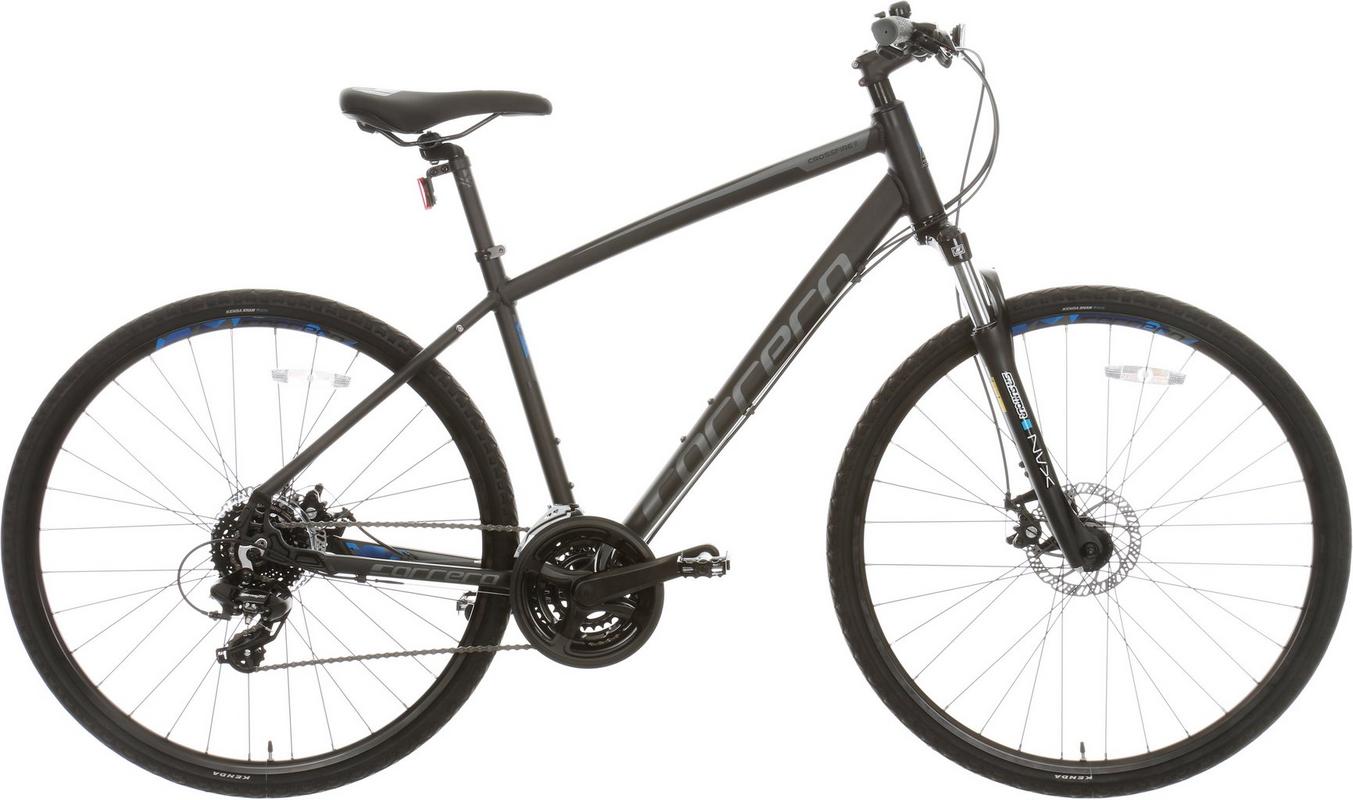 Halfords CARRERA Carrera Crossfire 2 Mens Hybrid Bike - Black, Small | Extra 8% off for BC Members