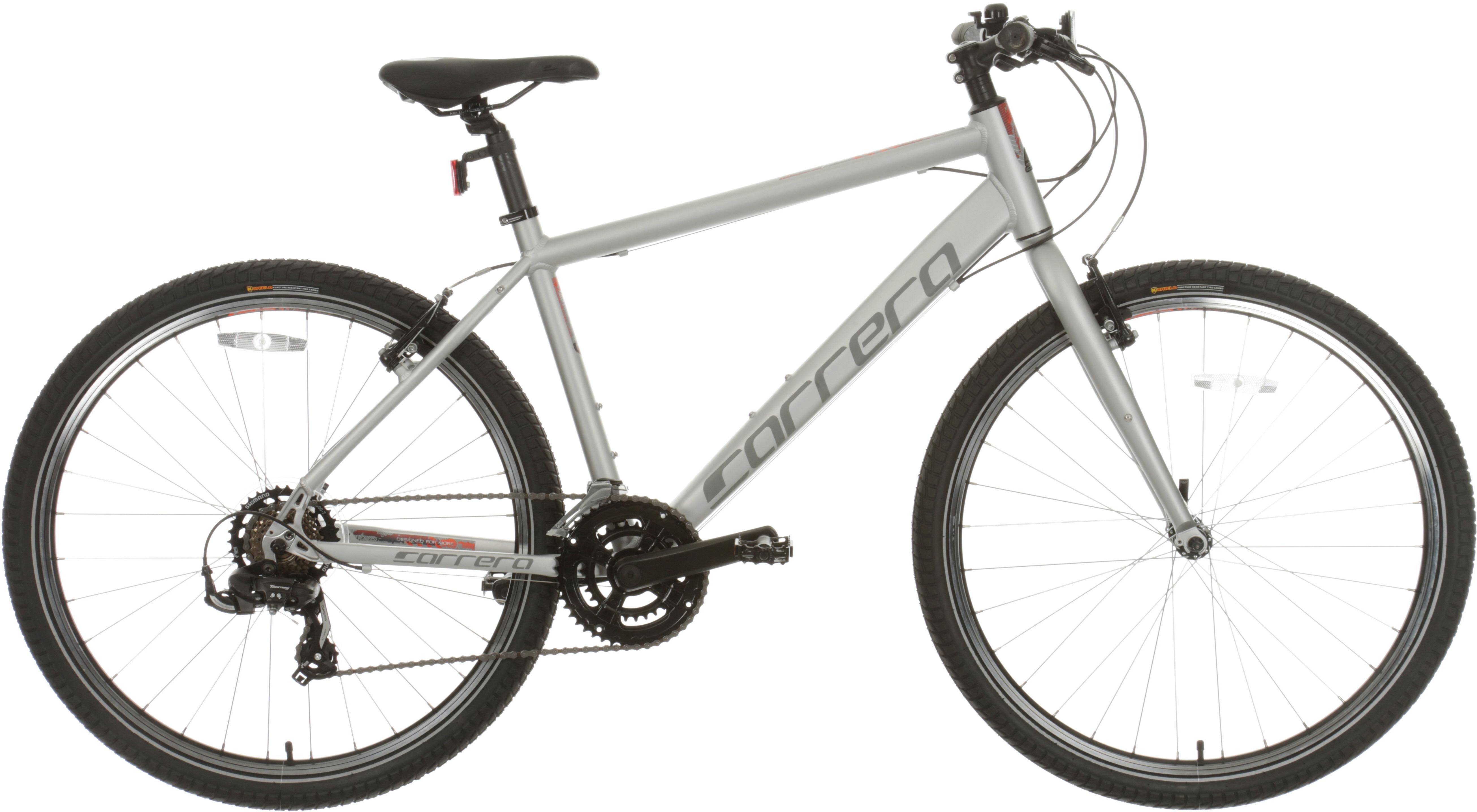 Halfords Carrera Parva Mens Hybrid Bike - Silver, Small | Pricematch, Extra 8% off for BC Members, Free Bike Health Check, Cycle2Work Scheme & 0% APR Finance.