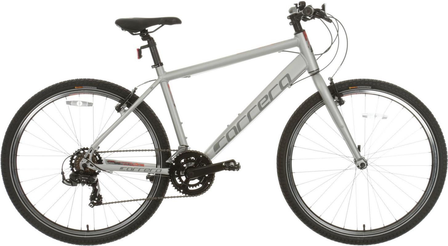Halfords Carrera Parva Mens Hybrid Bike - Silver, Medium | Extra 8% off for BC Members