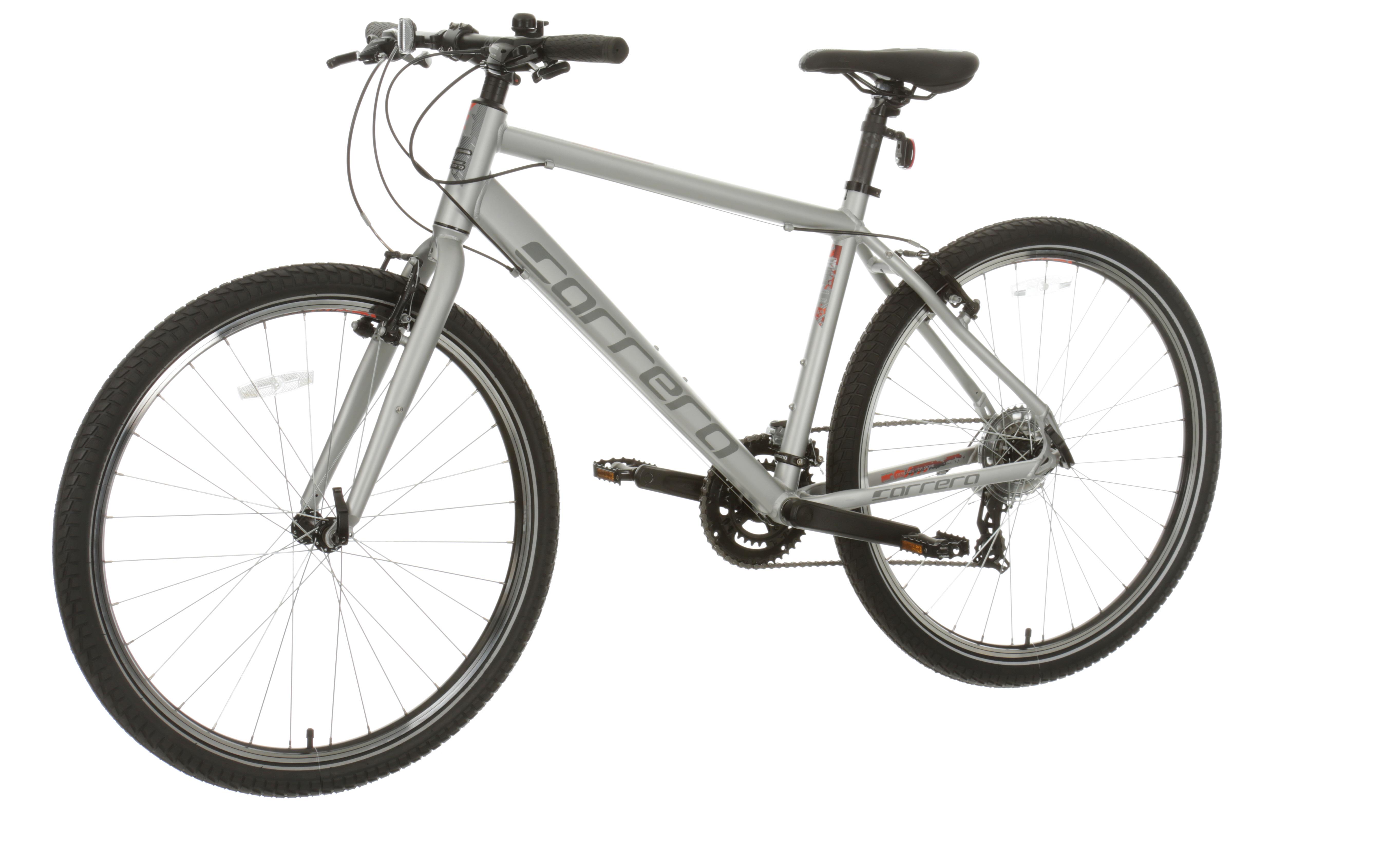 Carrera Parva Mens Hybrid Bike - Silver, Medium