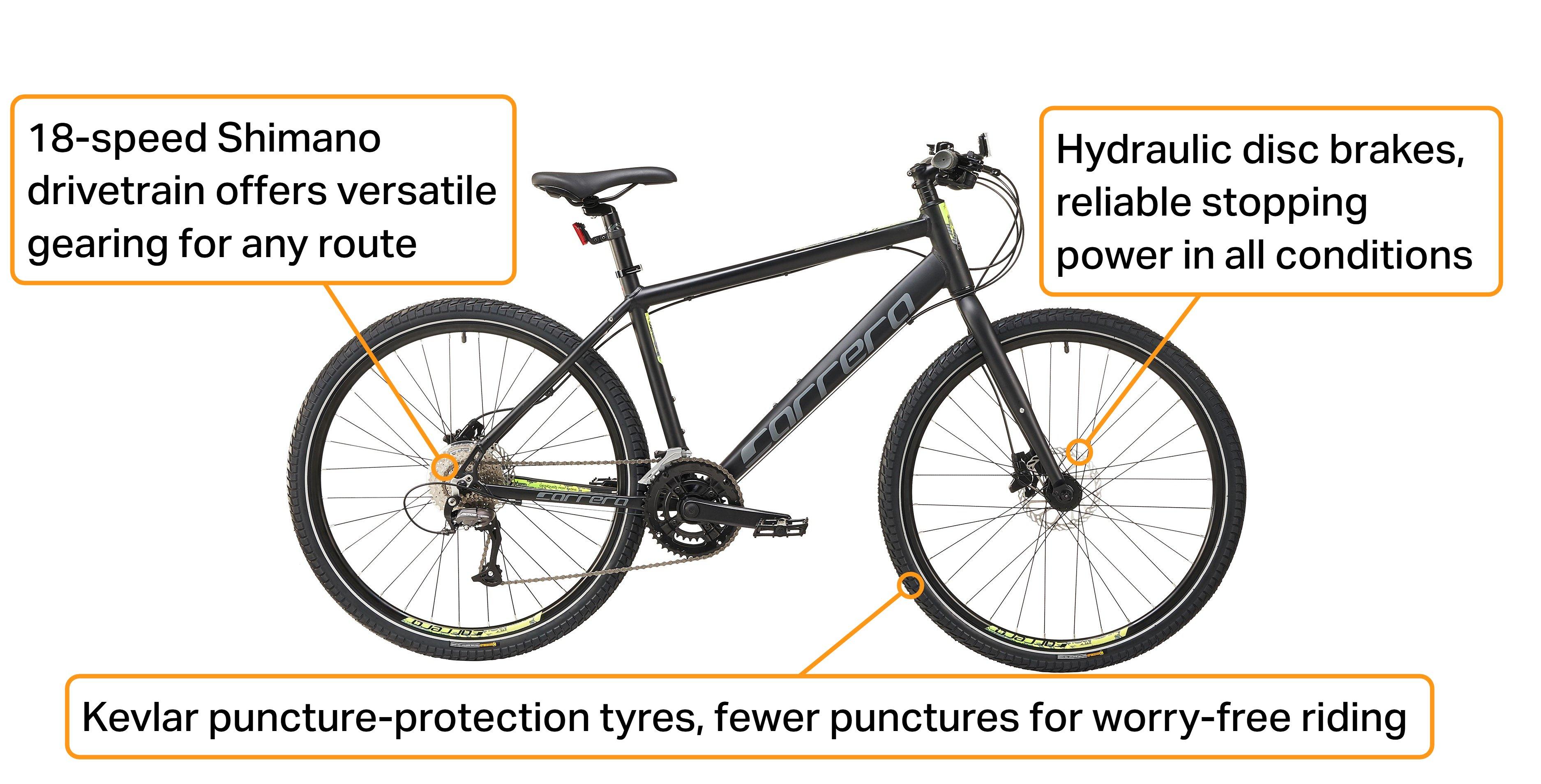 Carrera Subway 2 Mens Hybrid Bike - Black, Medium