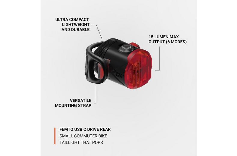 Lezyne Femto USB C Drive Rear Bike Light Lezyne Femto USB C Drive Rear Bike Light