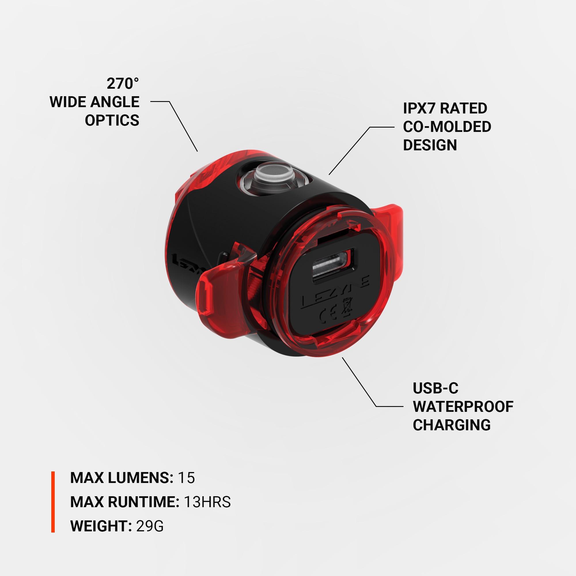 Lezyne Femto USB C Drive Rear Bike Light