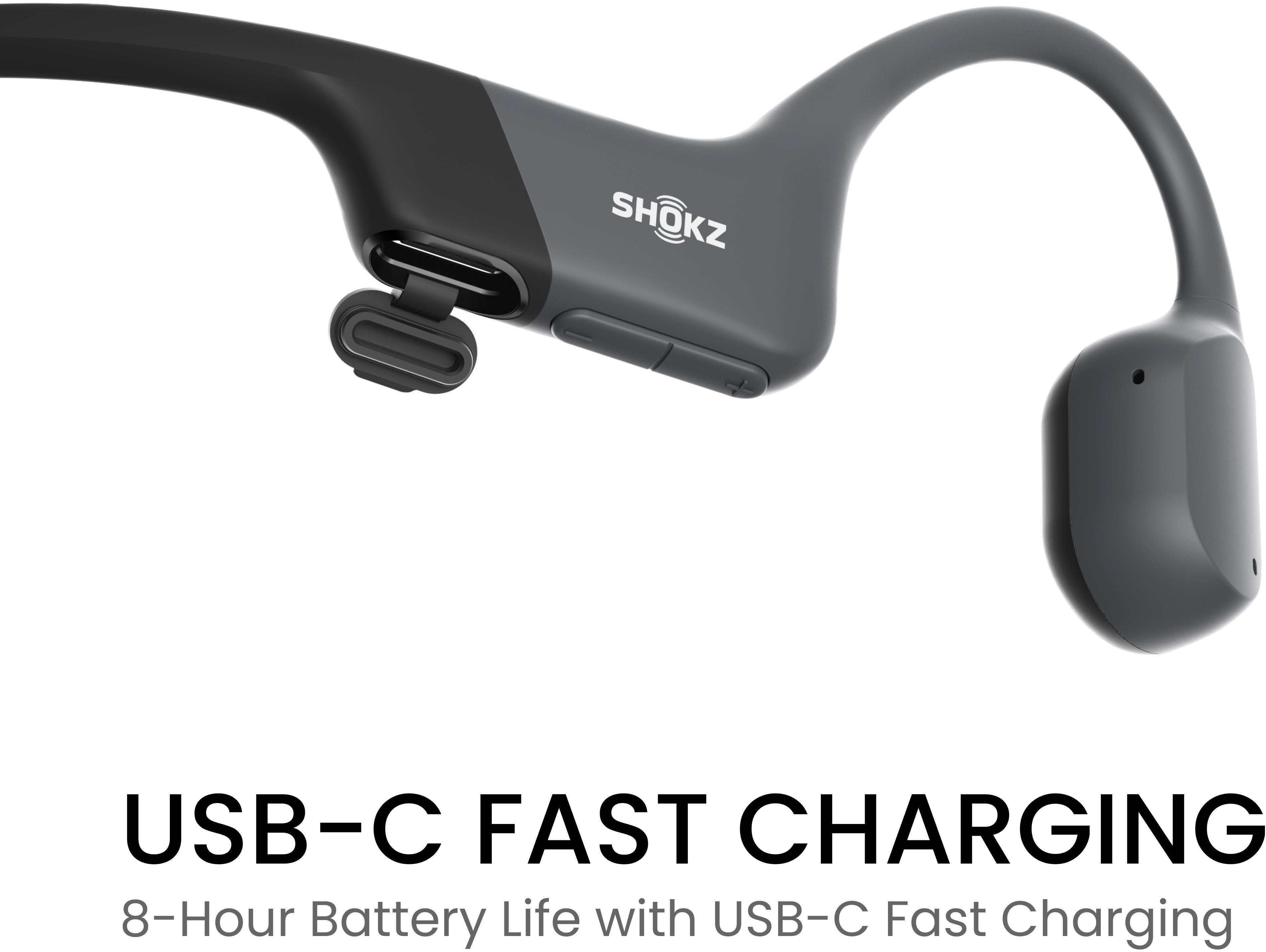 SHOKZ OpenRun mini size open-ear sports headphones Black with USB-Type C connector