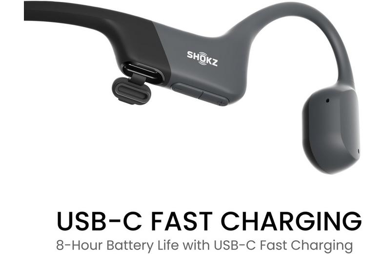 SHOKZ OpenRun mini size open-ear sports headphones Black with USB-Type C connector SHOKZ OpenRun mini size open-ear sports headphones Black with USB-Type C connector