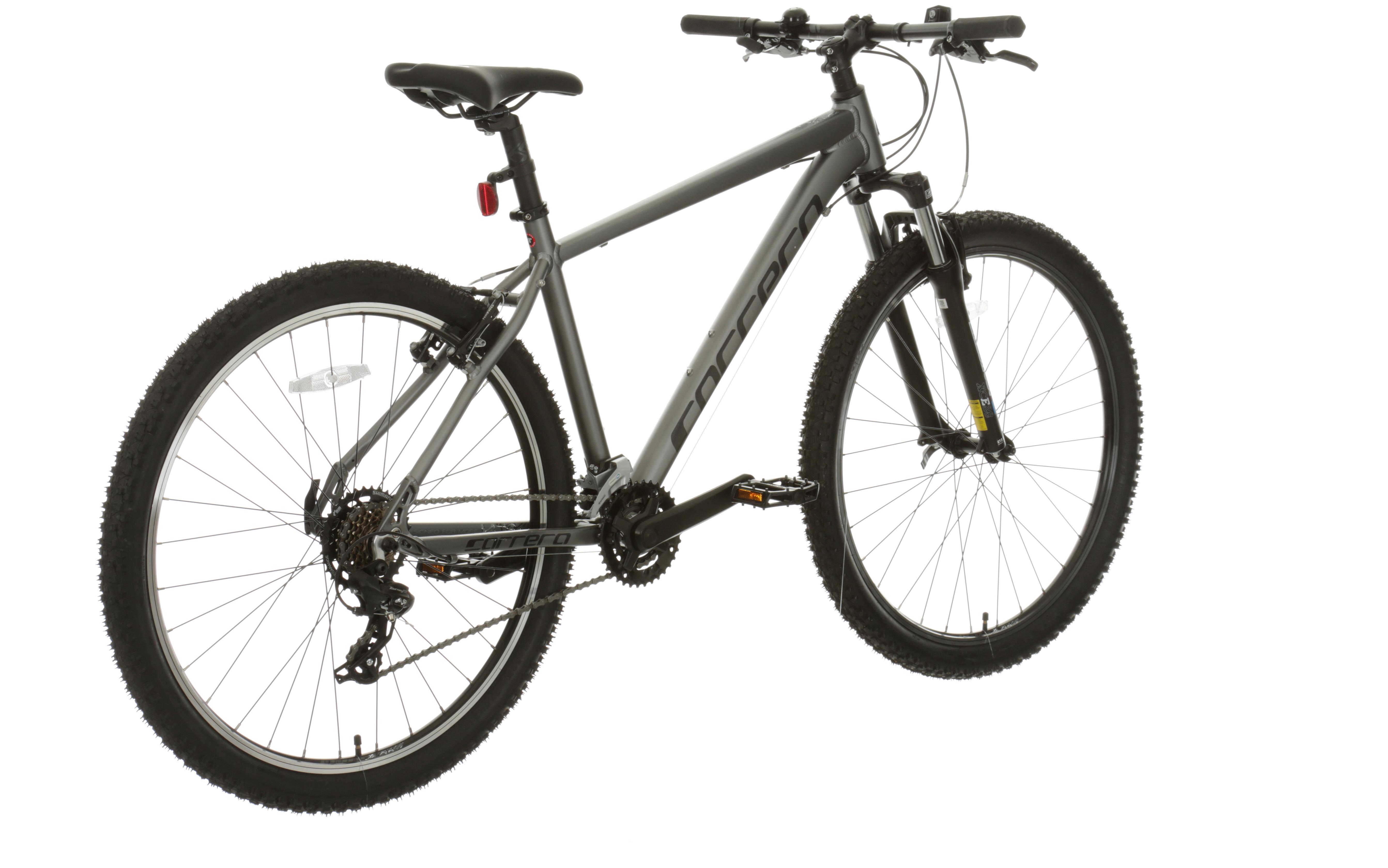 black and grey carrera bike