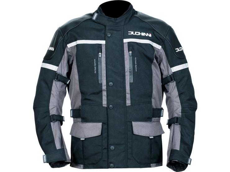 Duchinni Journey Motorcycle Jacket - Black/ Gunmetal, 4XL
