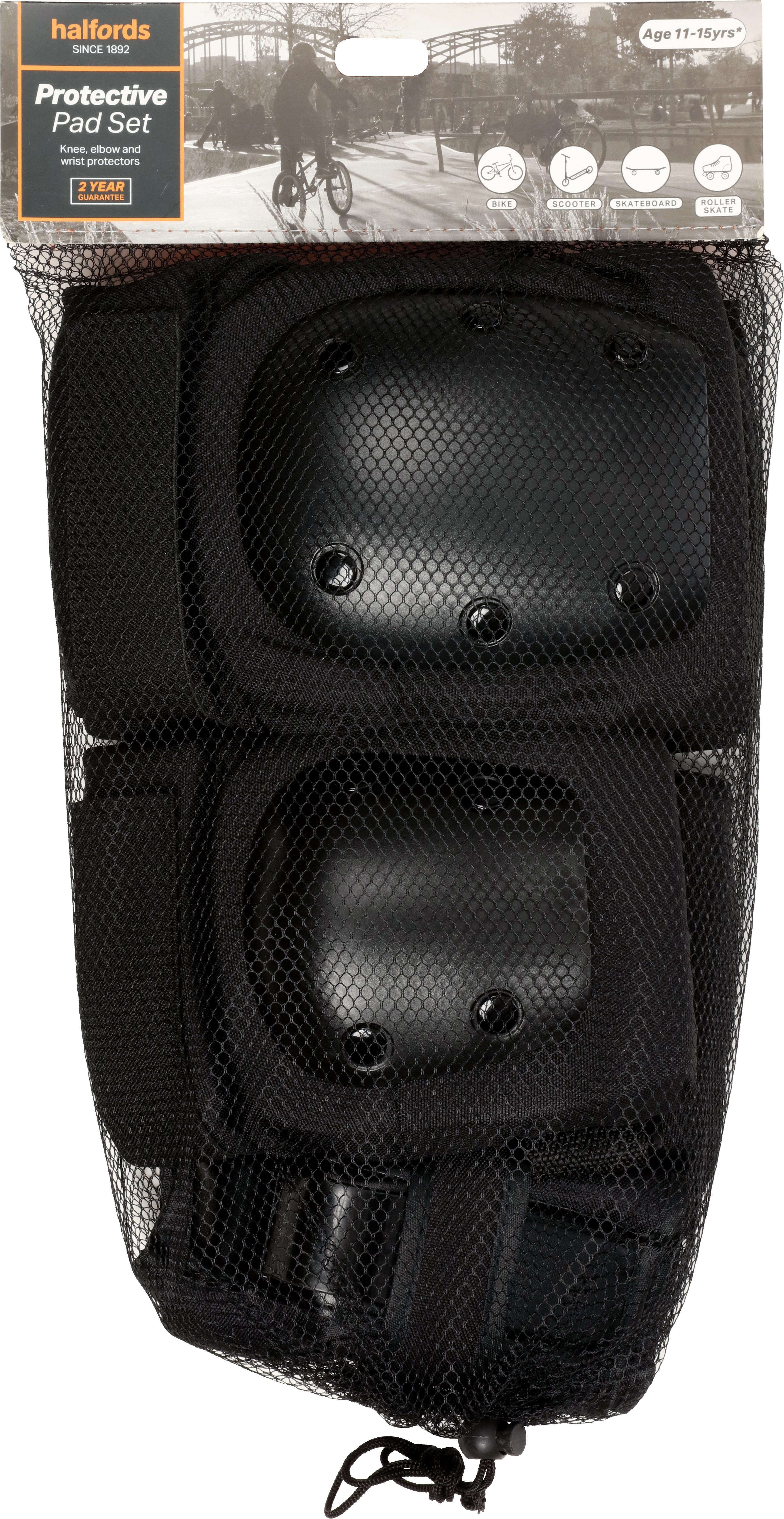 Halfords Black Junior Full Pad Set, 11-15yrs